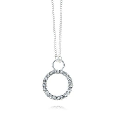 Silver plated embellished circle necklace